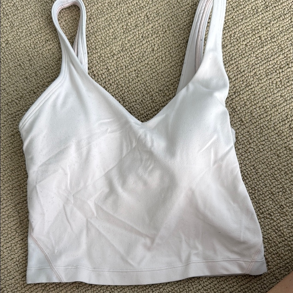 White V-Neck Tank Top
